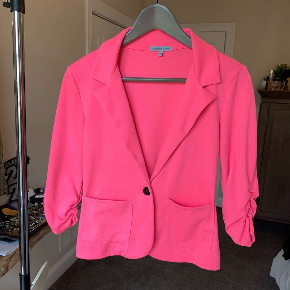 bright pink blazer